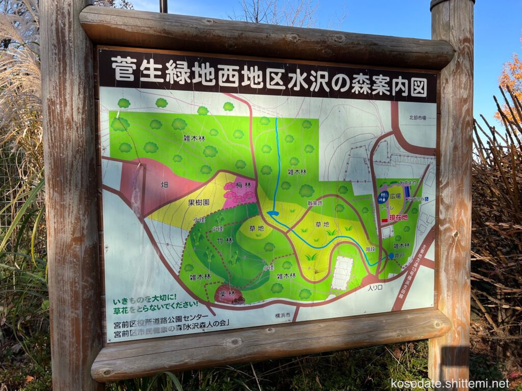 菅生緑地西地区 水沢の森 案内図